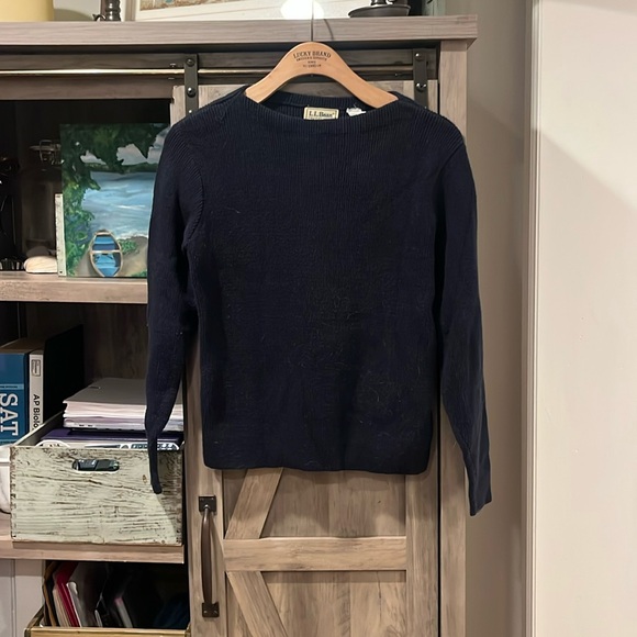 L.L. Bean Sweaters - L.L. Bean Navy Soft Spun Cotton Classic Ribbed Sweater,M